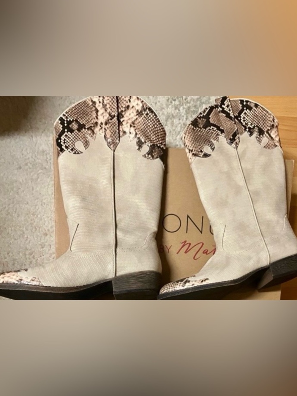 Matisse Coconut Dutton Vegan Ivory Leather/Brown Snakeskin Combo - 7½M